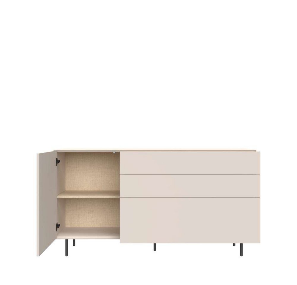 LeGer Home by Lena Gercke Sideboard Essentials, Kommode, Anrichte, Kombikommode, Schrank mit Metallfüßen, Breite: 166 cm, UV lackiert, Push-to-open-Funktion – Bild 4 von 5