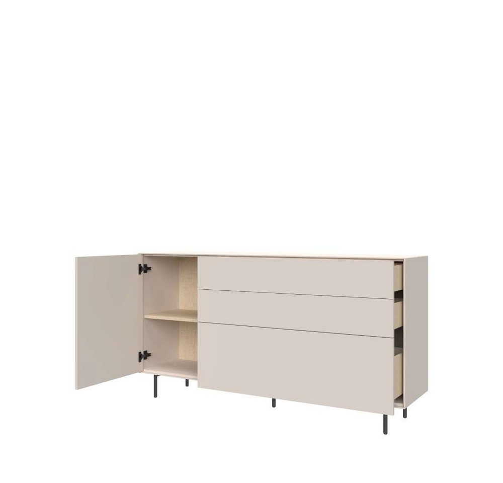 LeGer Home by Lena Gercke Sideboard Essentials, Kommode, Anrichte, Kombikommode, Schrank mit Metallfüßen, Breite: 166 cm, UV lackiert, Push-to-open-Funktion – Bild 5 von 5