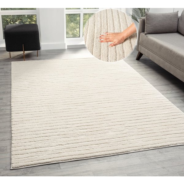 LeGer Home by Lena Gercke Teppich Selma, rechteckig, Höhe: 19 mm, Hoch-Tief-Struktur, Streifen Design, weich, Wohnzimmer, Schlafzimmer