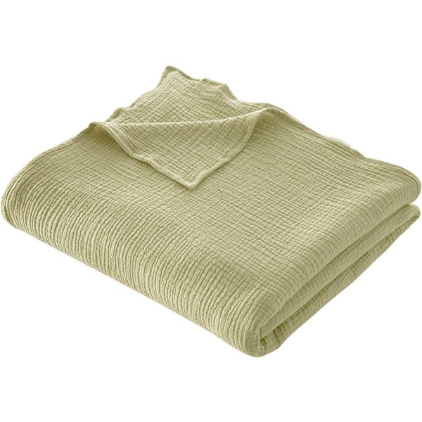 Wohndecke HEVIN, Musselin, 100% Baumwolle, Topseller!, LeGer Home by Lena Gercke, Tagesdecke im Baumwoll-Crinkle-Effekt, Musselin, Kuscheldecke