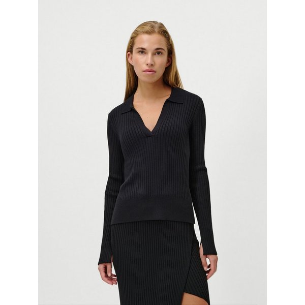 LeGer Polokragenpullover Charlotte, LeGer by Lena Gercke Polokragen mit V-Ausschnitt, Rippstrick