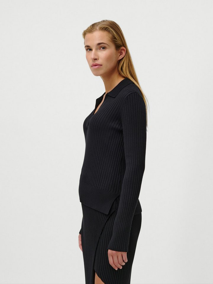 LeGer Polokragenpullover Charlotte, LeGer by Lena Gercke Polokragen mit V-Ausschnitt, Rippstrick – Bild 3 von 4