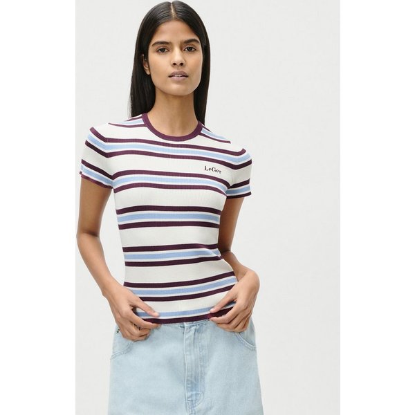LeGer T-Shirt Danielle, LeGer by Lena Gercke schmale Passform, mehrfarbig geringelt