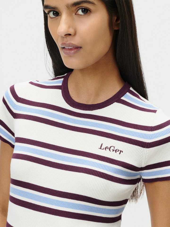 LeGer T-Shirt Danielle, LeGer by Lena Gercke schmale Passform, mehrfarbig geringelt – Bild 4 von 5