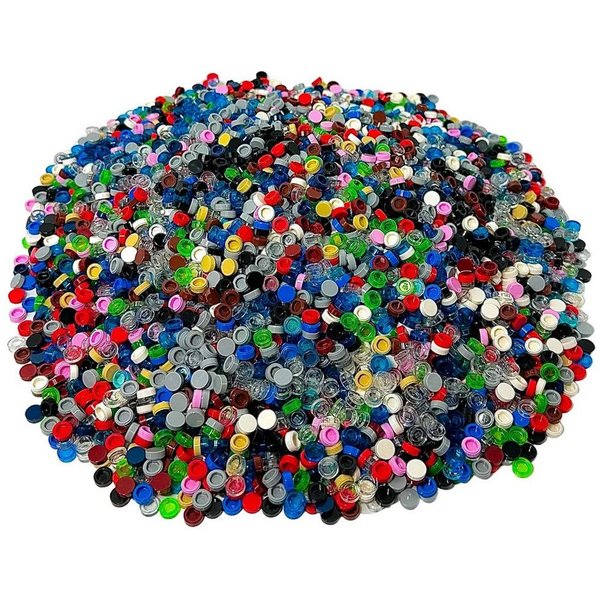 LEGO® 100 Fliesen 1x1 rund, bunt gemischt Spielbausteine