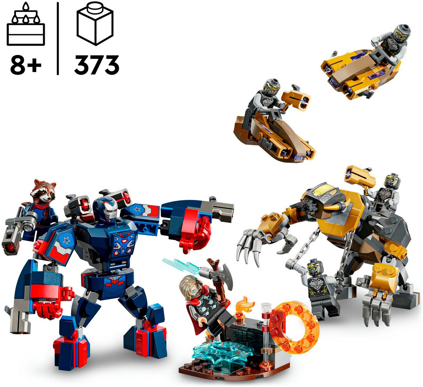 LEGO® Avengers: Endgame Thor vs. Chitauri (76322), LEGO Super Heroes Konstruktionsspielsteine, (373 St), Made in Europe – Bild 3 von 5