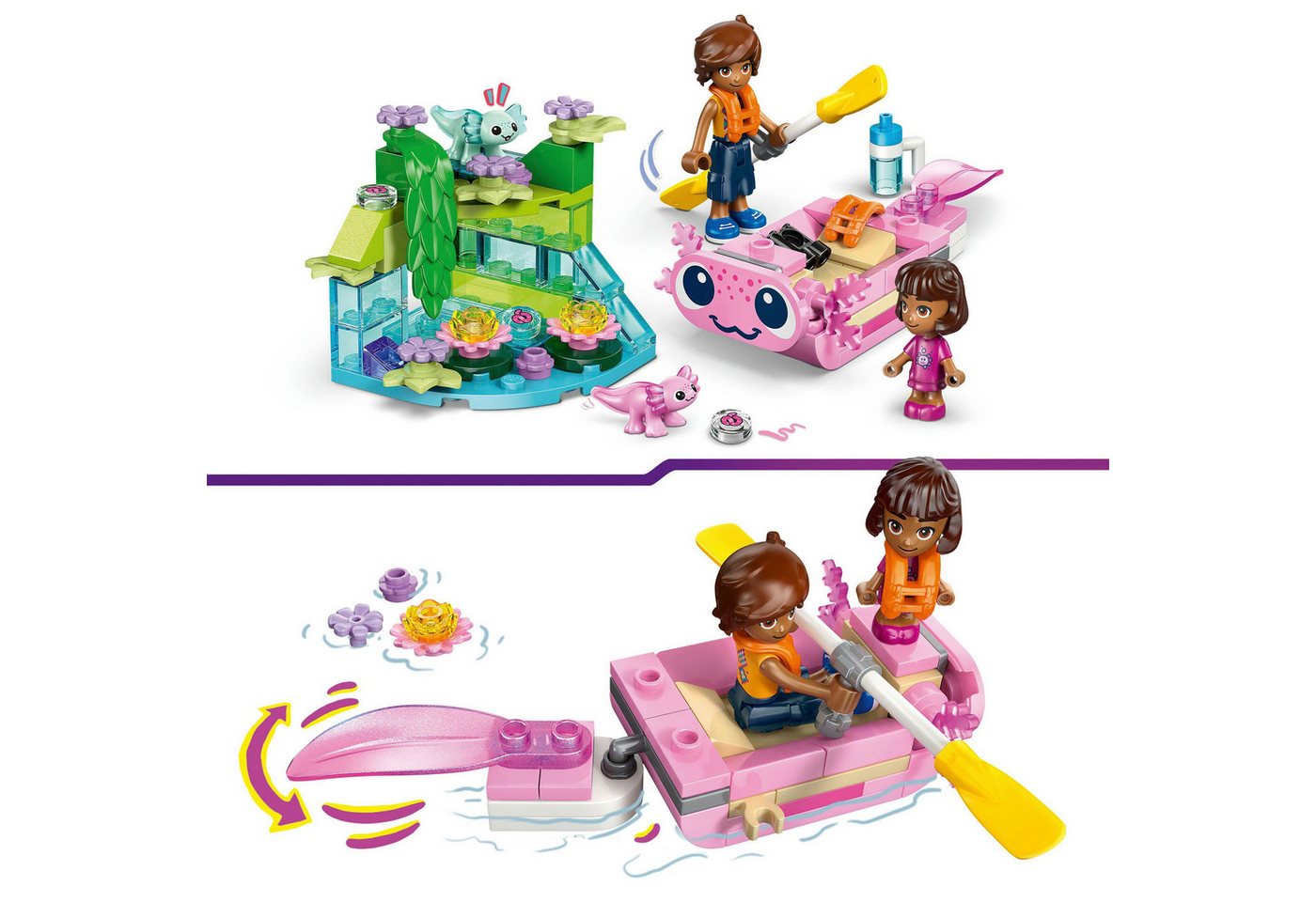 LEGO® Axolotl-Abenteuerboot (42681), LEGO Friends Konstruktionsspielsteine, (95 St), Made in Europe – Bild 4 von 5