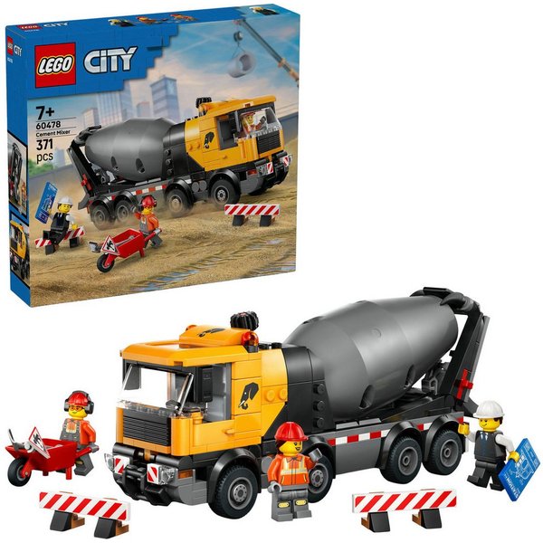 LEGO® Betonmischer (60478), LEGO City Konstruktionsspielsteine, (371 St), Made in Europe