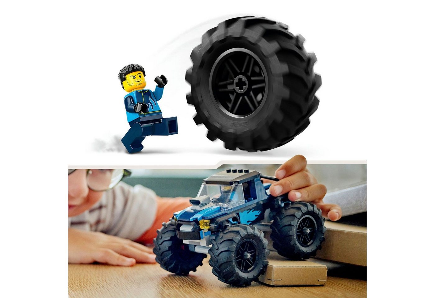 LEGO® Blauer Monstertruck (60402), LEGO City Konstruktionsspielsteine, (148 St), Made in Europe – Bild 5 von 5