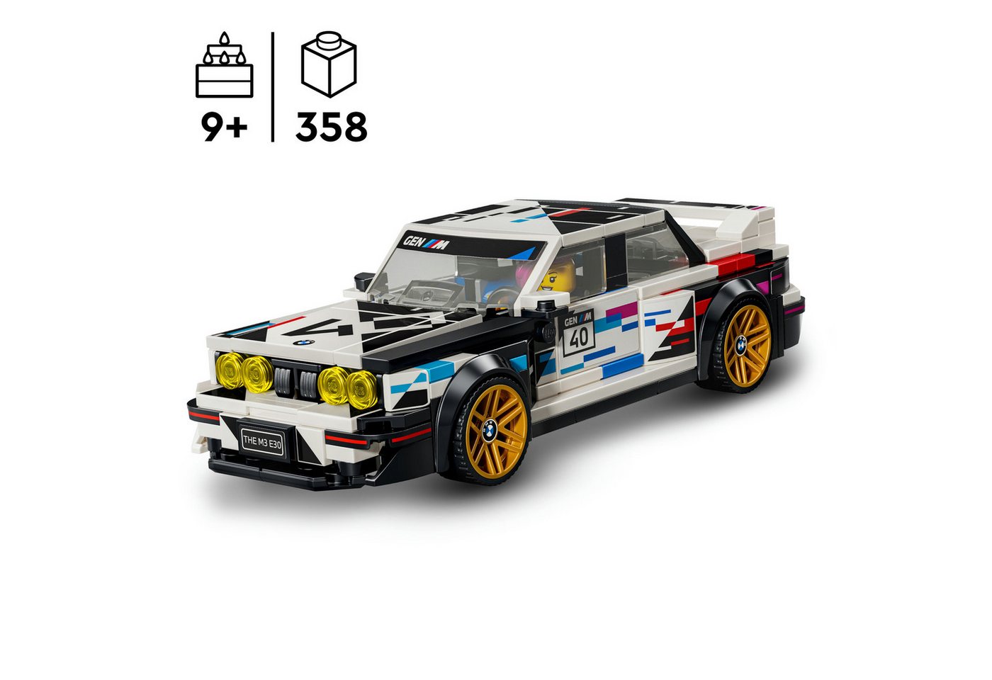 LEGO® BMW M3 (E30) (77263), LEGO Speed Champions Konstruktionsspielsteine, (358 St), Made in Europe – Bild 3 von 5