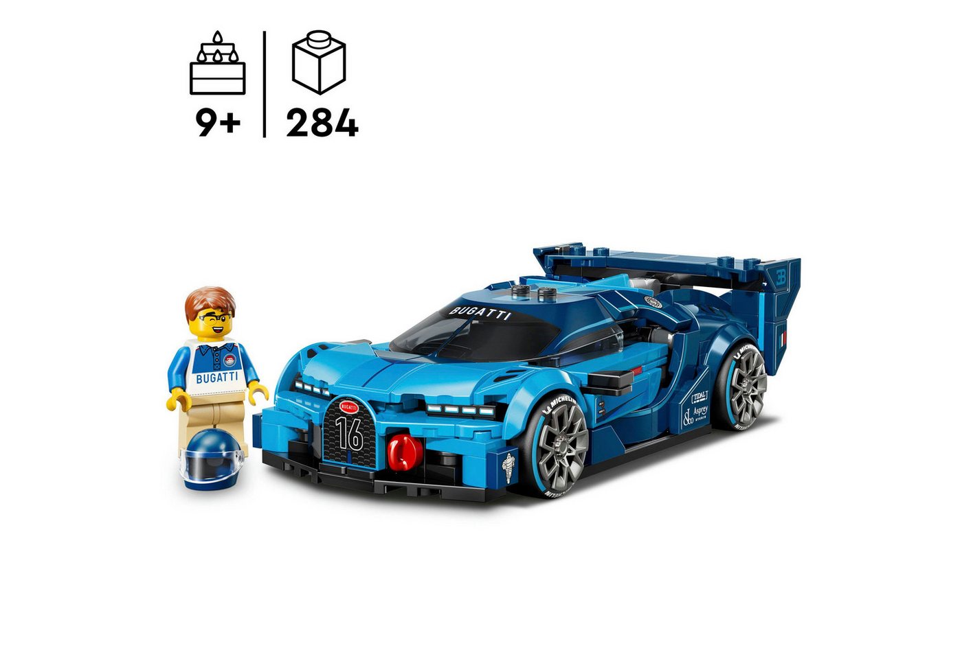 LEGO® Bugatti Vision GT Hypersportwagen (77253), LEGO Speed Champions Konstruktionsspielsteine, (284 St), Made in Europe – Bild 3 von 5