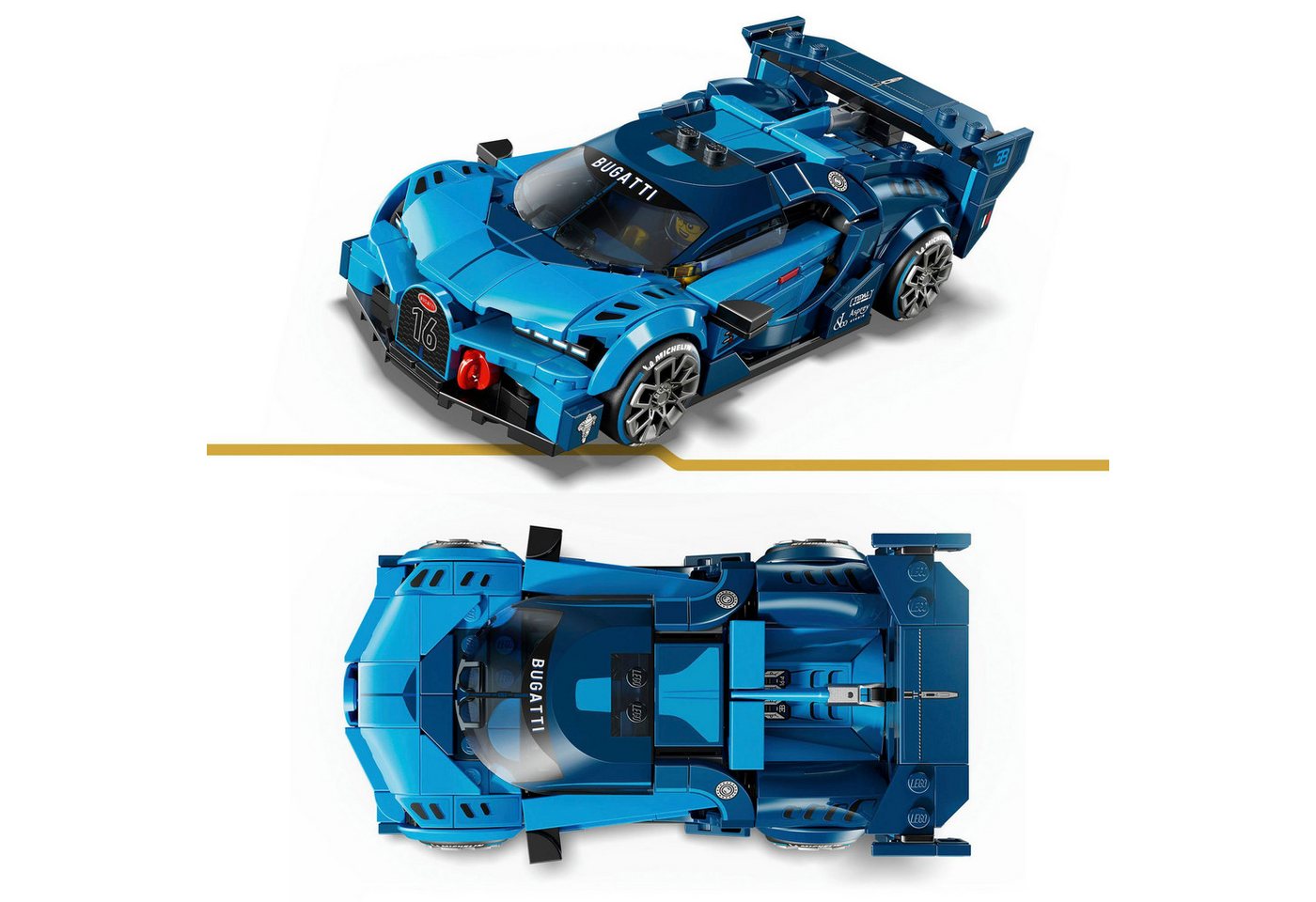 LEGO® Bugatti Vision GT Hypersportwagen (77253), LEGO Speed Champions Konstruktionsspielsteine, (284 St), Made in Europe – Bild 4 von 5
