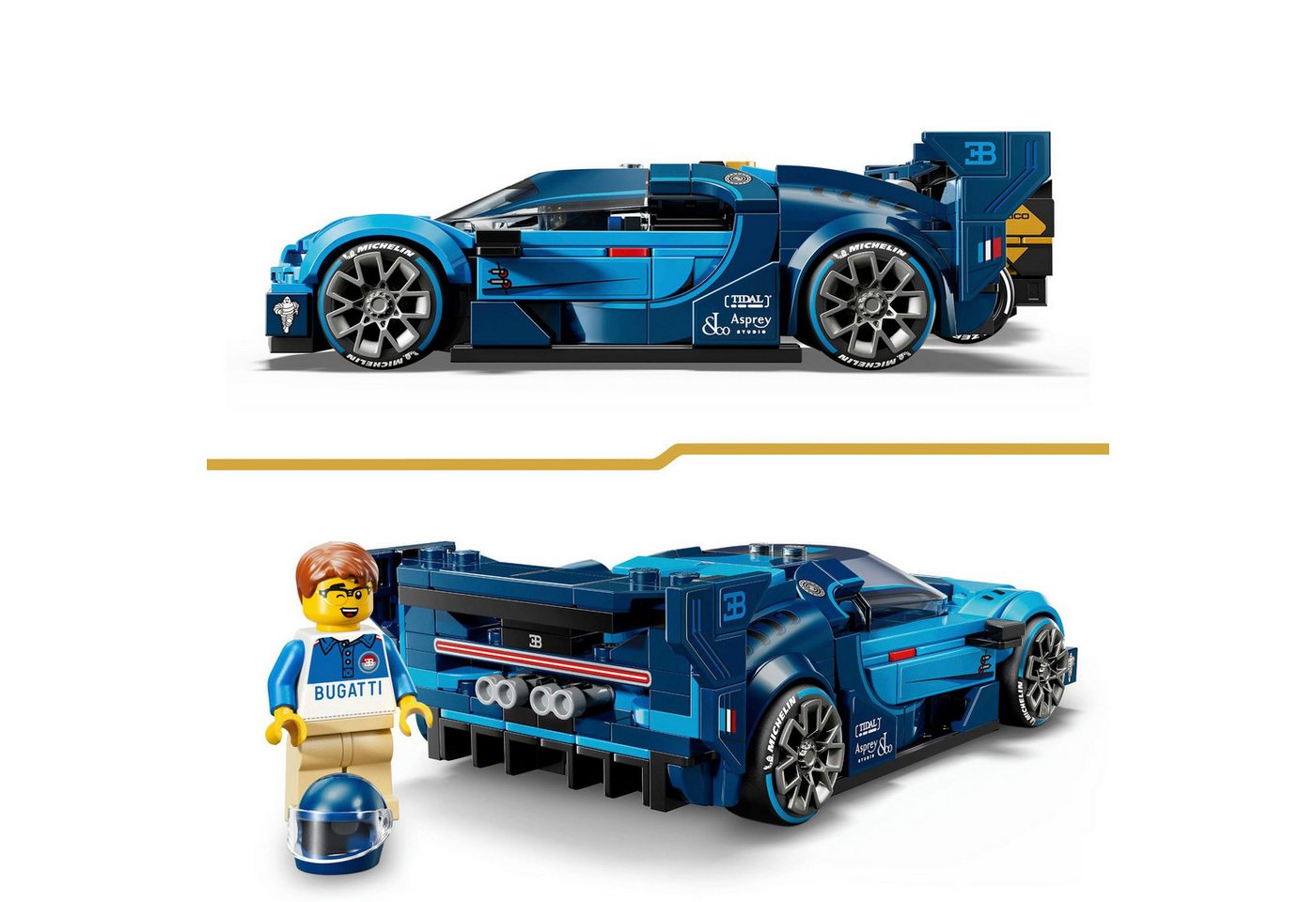 LEGO® Bugatti Vision GT Hypersportwagen (77253), LEGO Speed Champions Konstruktionsspielsteine, (284 St), Made in Europe – Bild 5 von 5