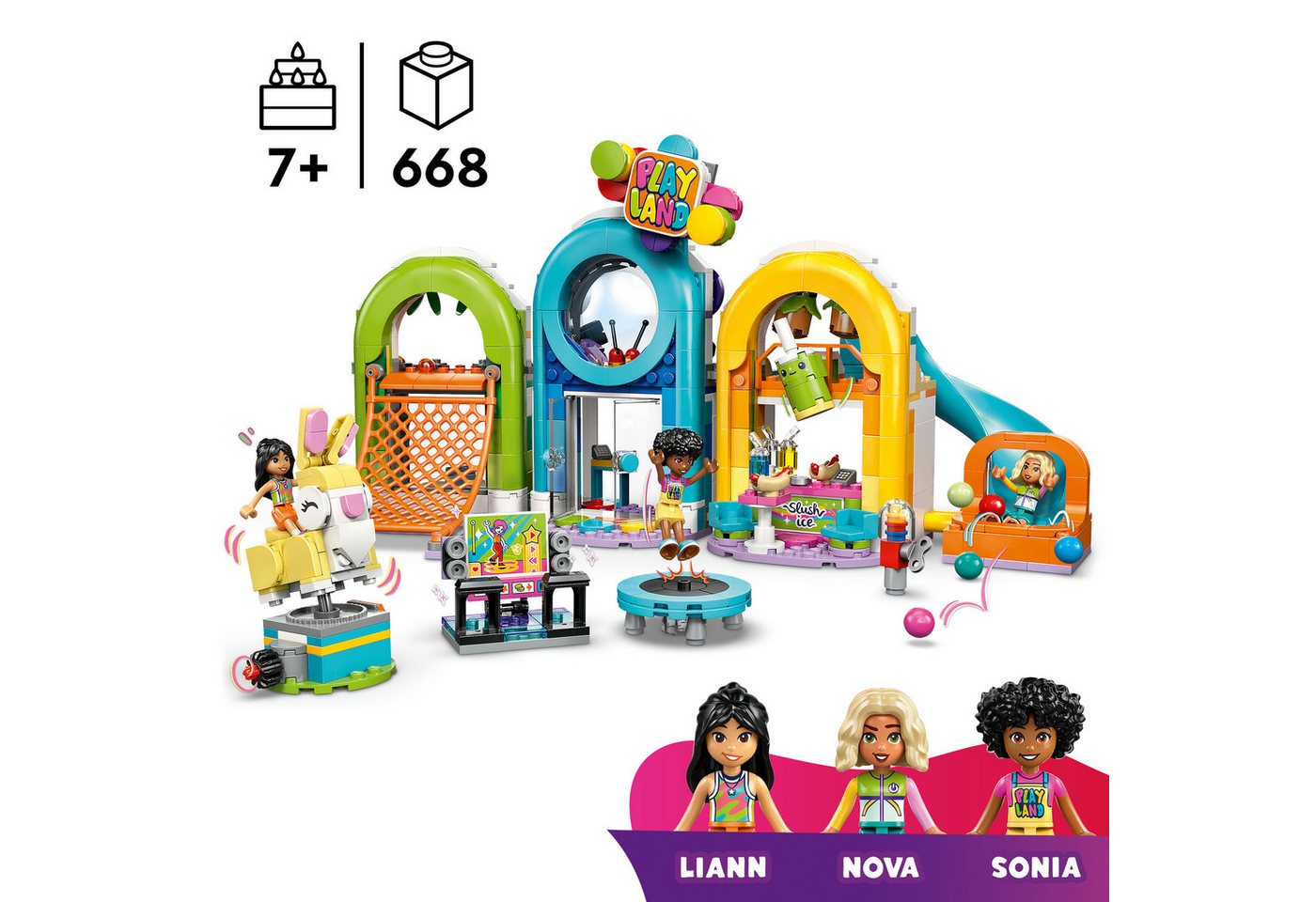 LEGO® Cooler Indoor-Spielplatz (42686), LEGO Friends Konstruktionsspielsteine, (668 St), Made in Europe – Bild 3 von 5