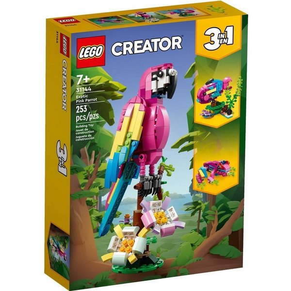 LEGO® LEGO® Creator 3in1 31144 Exotischer pinkfarbener Papagei Konstruktionsspielsteine, (253 St)