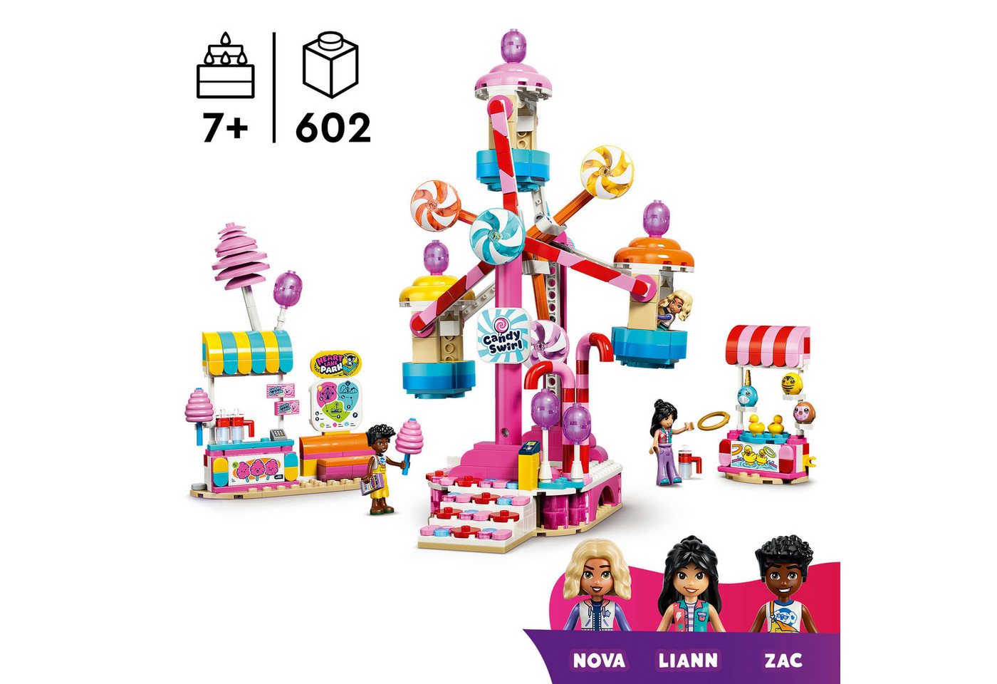 LEGO® Cupcake-Riesenrad (42700), LEGO Friends Konstruktionsspielsteine, (602 St), Made in Europe – Bild 3 von 5