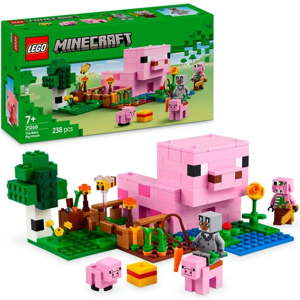 LEGO® Das Babyschwein-Haus (21268), LEGO Minecraft Konstruktionsspielsteine, (238 St), Made in Europe