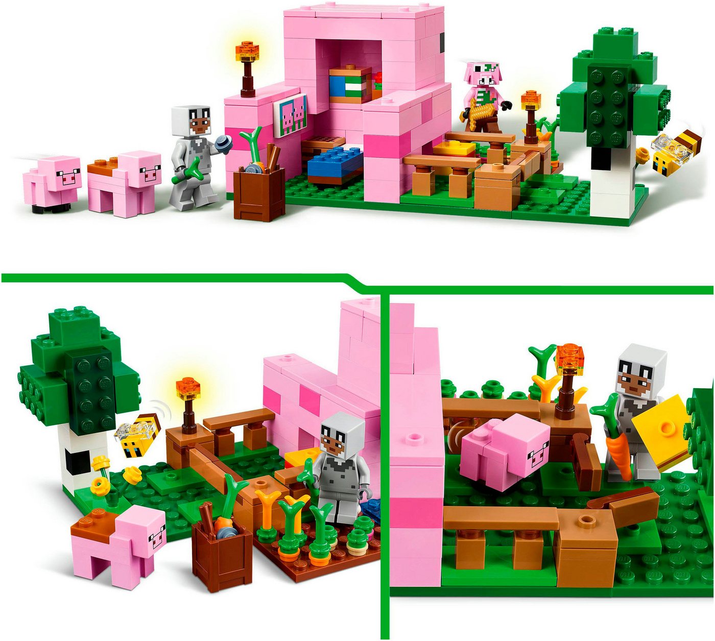 LEGO® Das Babyschwein-Haus (21268), LEGO Minecraft Konstruktionsspielsteine, (238 St), Made in Europe – Bild 4 von 5