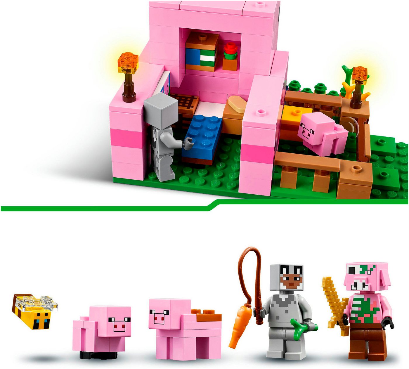 LEGO® Das Babyschwein-Haus (21268), LEGO Minecraft Konstruktionsspielsteine, (238 St), Made in Europe – Bild 5 von 5