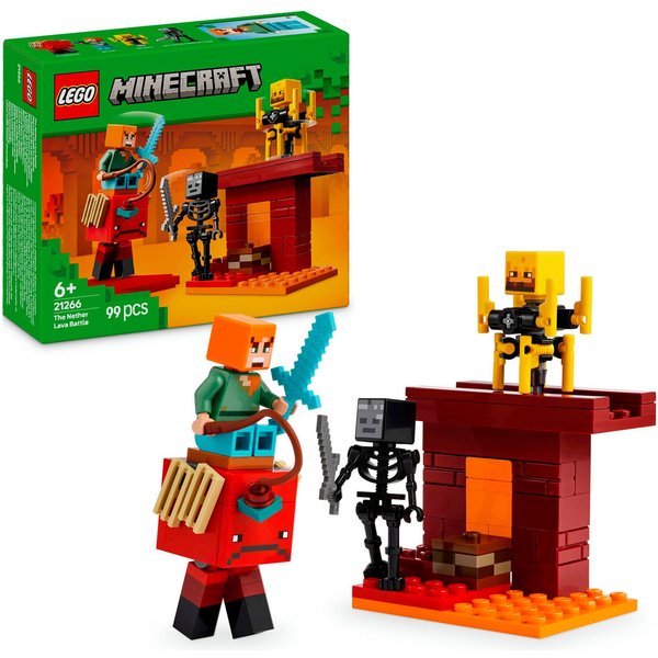 LEGO® Das Lava-Duell im Nether (21266), LEGO Minecraft Konstruktionsspielsteine, (99 St), Made in Europe