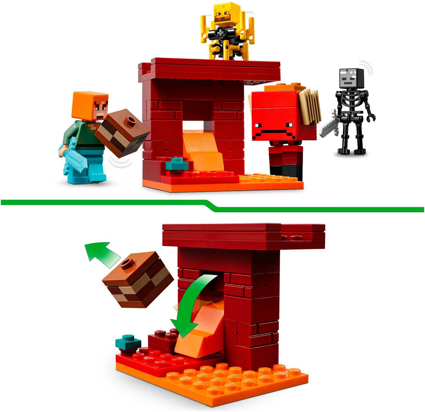 LEGO® Das Lava-Duell im Nether (21266), LEGO Minecraft Konstruktionsspielsteine, (99 St), Made in Europe – Bild 4 von 5