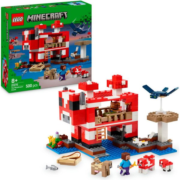 LEGO® Das Pilzkuh-Haus (21270), LEGO Minecraft Konstruktionsspielsteine, (500 St), Made in Europe