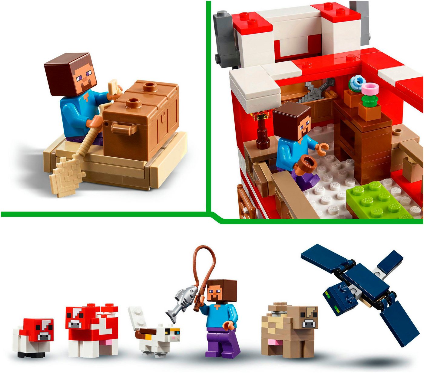LEGO® Das Pilzkuh-Haus (21270), LEGO Minecraft Konstruktionsspielsteine, (500 St), Made in Europe – Bild 5 von 5