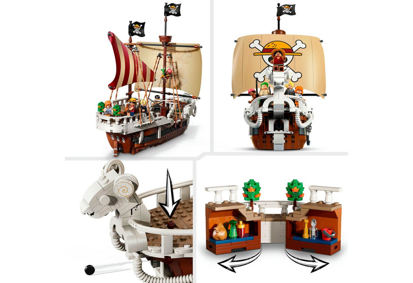 LEGO® Das Piratenschiff Flying Lamb (75639), LEGO One Piece Konstruktionsspielsteine, (1376 St), Made in Europe – Bild 4 von 5