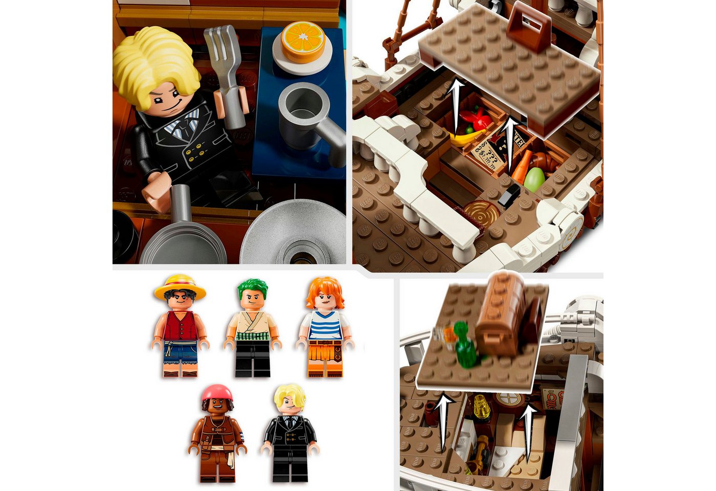 LEGO® Das Piratenschiff Flying Lamb (75639), LEGO One Piece Konstruktionsspielsteine, (1376 St), Made in Europe – Bild 5 von 5