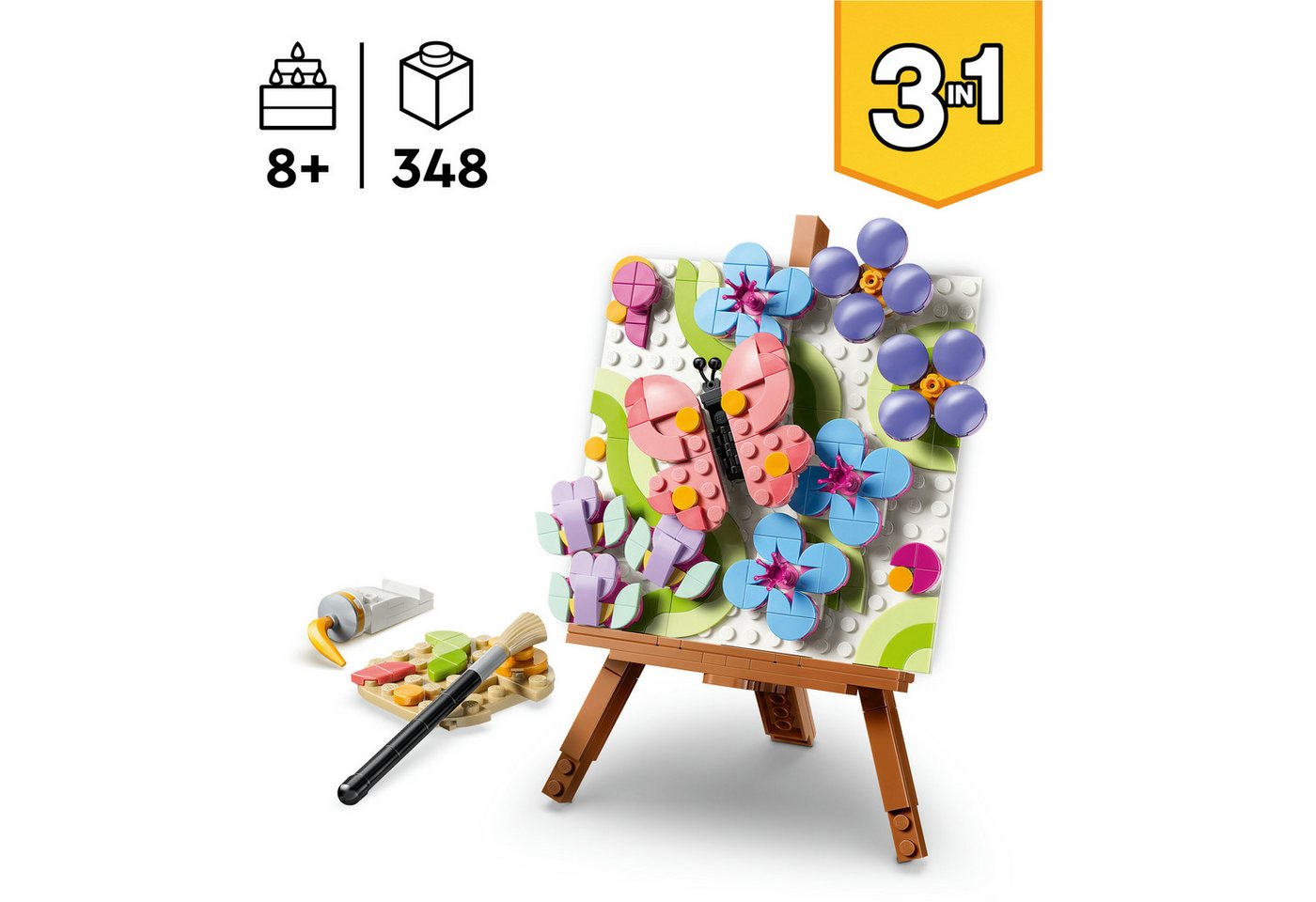 LEGO® Deko-Blumengemälde (31390), LEGO Creator Konstruktionsspielsteine, (348 St), Made in Europe – Bild 3 von 5