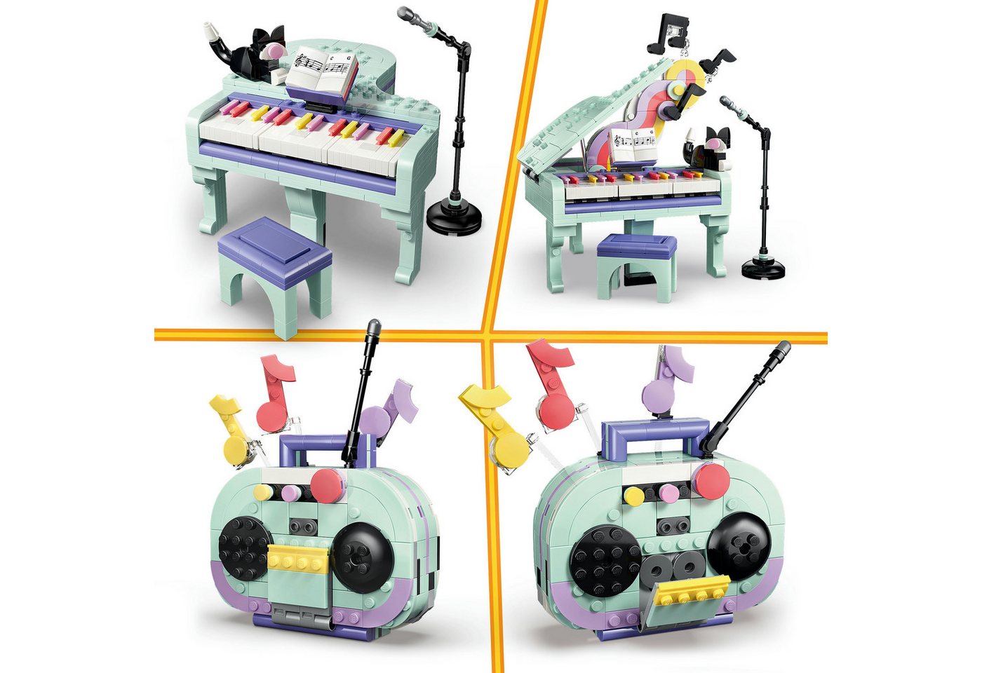 LEGO® Deko-Klavier mit Katze (31392), LEGO Creator Konstruktionsspielsteine, (485 St), Made in Europe – Bild 4 von 5
