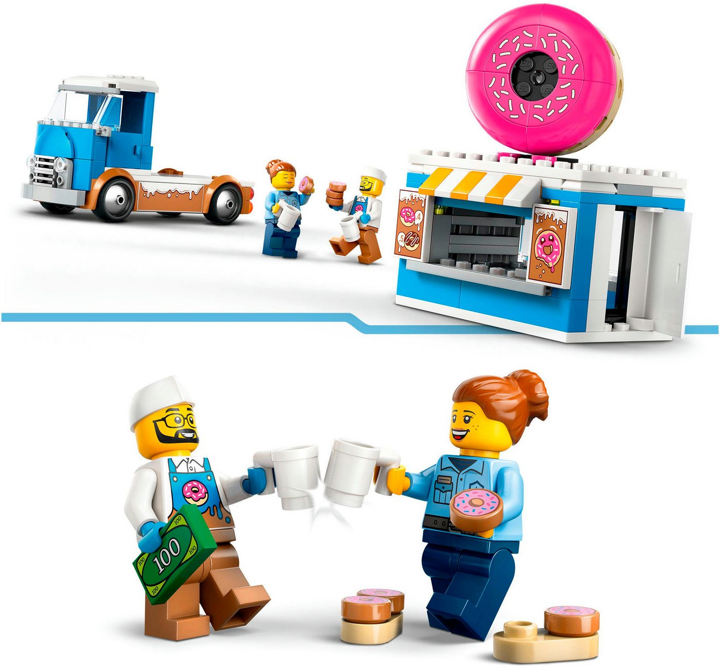 LEGO® Donut Truck (60452), LEGO City Konstruktionsspielsteine, (196 St), Made in Europe – Bild 5 von 5