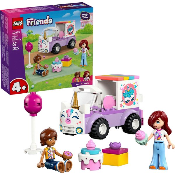 LEGO® Einhorn-Kuchenlieferwagen (42675), LEGO Friends Konstruktionsspielsteine, (67 St), Made in Europe