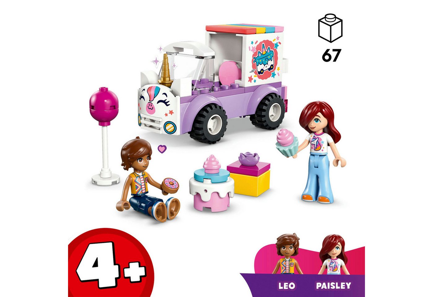 LEGO® Einhorn-Kuchenlieferwagen (42675), LEGO Friends Konstruktionsspielsteine, (67 St), Made in Europe – Bild 3 von 5