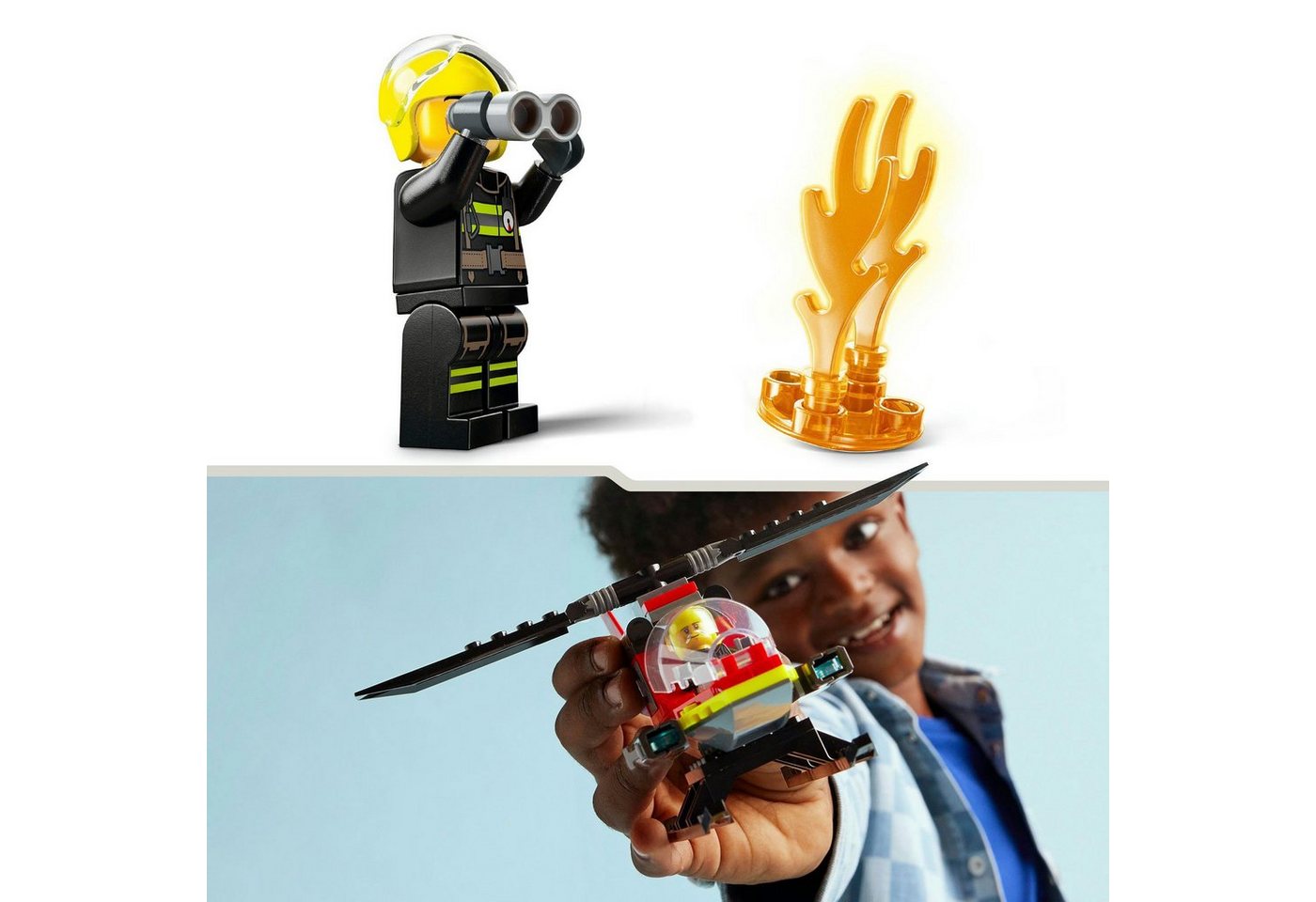 LEGO® Feuerwehrhubschrauber (60411), LEGO City Konstruktionsspielsteine, (85 St), Made in Europe – Bild 5 von 5