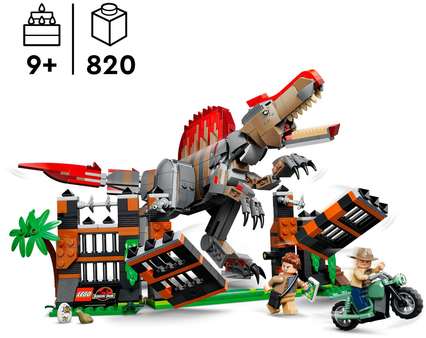 LEGO® Flucht des Spinosaurus (77982), LEGO Jurassic World Konstruktionsspielsteine, (820 St), Made in Europe – Bild 3 von 5