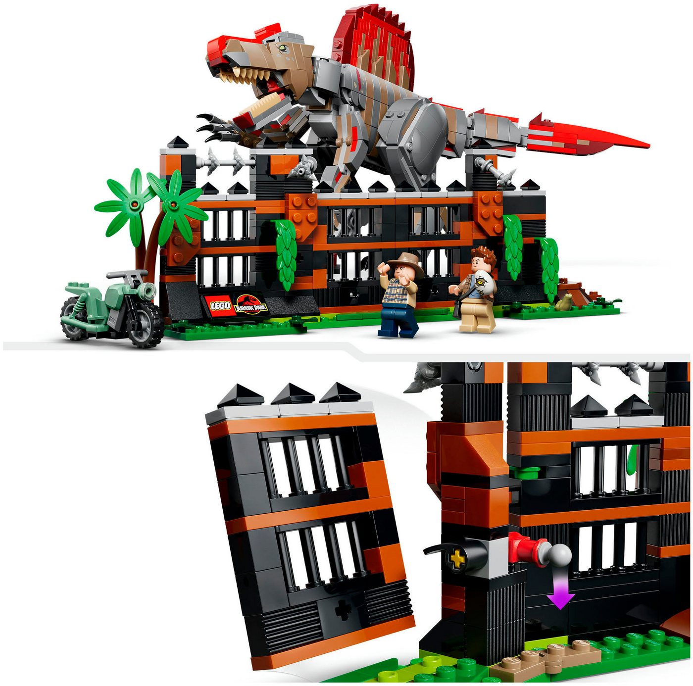 LEGO® Flucht des Spinosaurus (77982), LEGO Jurassic World Konstruktionsspielsteine, (820 St), Made in Europe – Bild 4 von 5