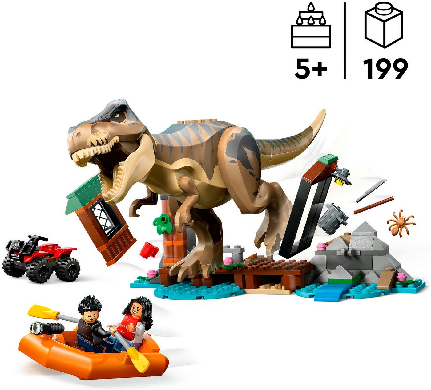 LEGO® Flucht vor dem T.Rex (76975), LEGO Jurassic World Konstruktionsspielsteine, (199 St), Made in Europe – Bild 3 von 5