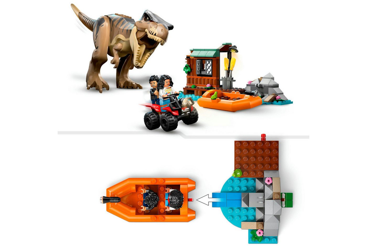 LEGO® Flucht vor dem T.Rex (76975), LEGO Jurassic World Konstruktionsspielsteine, (199 St), Made in Europe – Bild 4 von 5