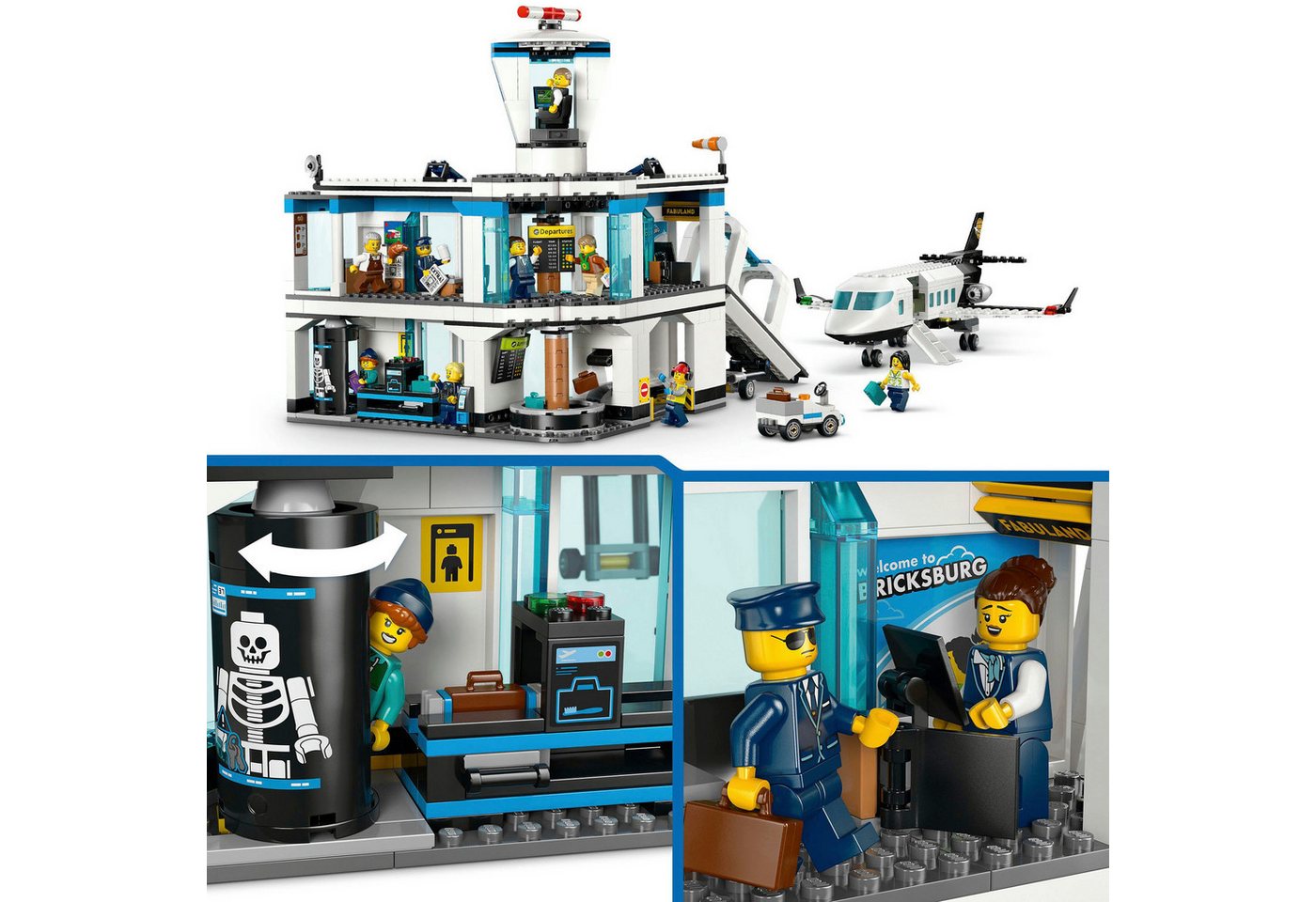 LEGO® Flughafen mit Flugzeug (60502), LEGO City Konstruktionsspielsteine, (887 St), Made in Europe – Bild 4 von 5