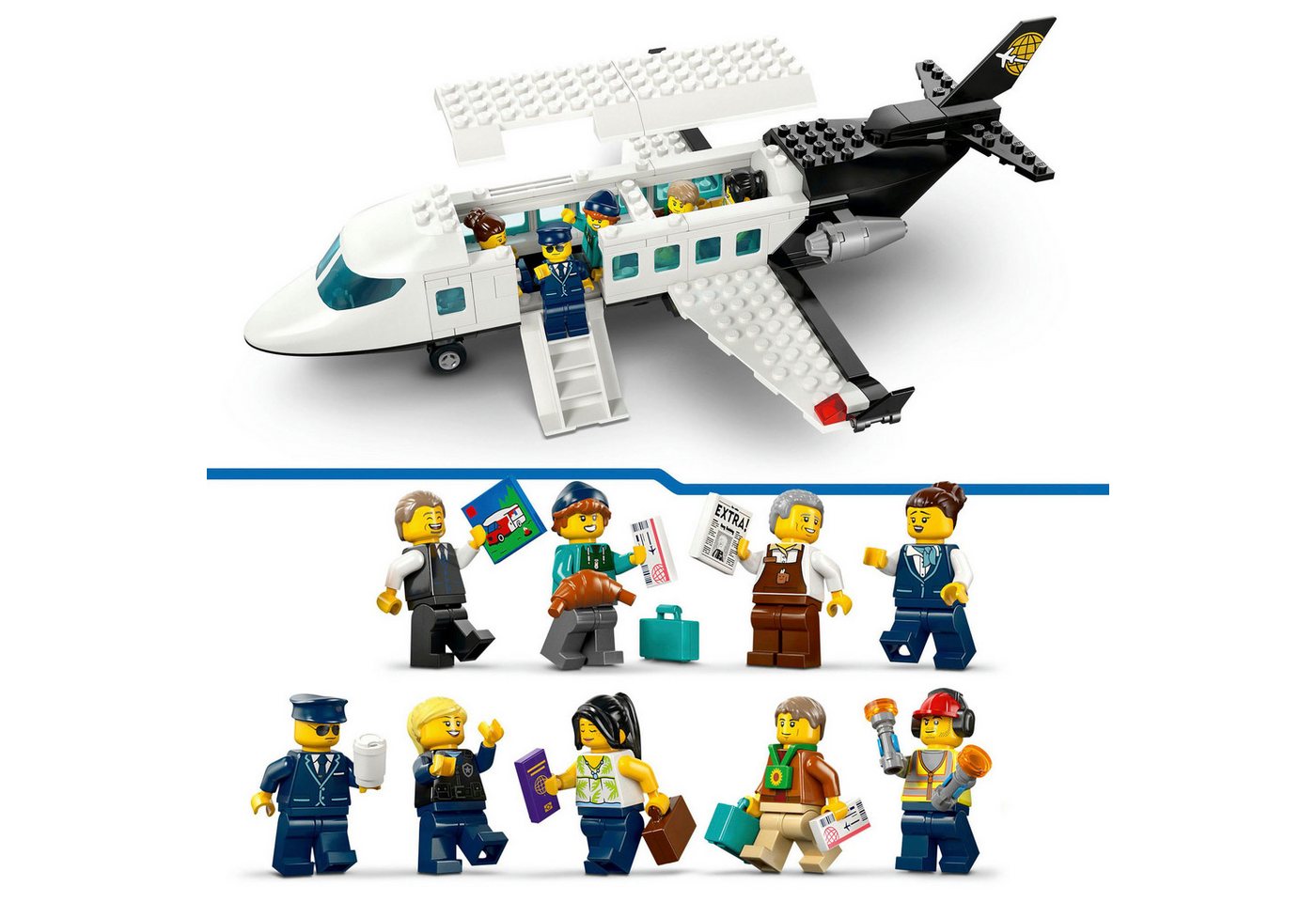 LEGO® Flughafen mit Flugzeug (60502), LEGO City Konstruktionsspielsteine, (887 St), Made in Europe – Bild 5 von 5