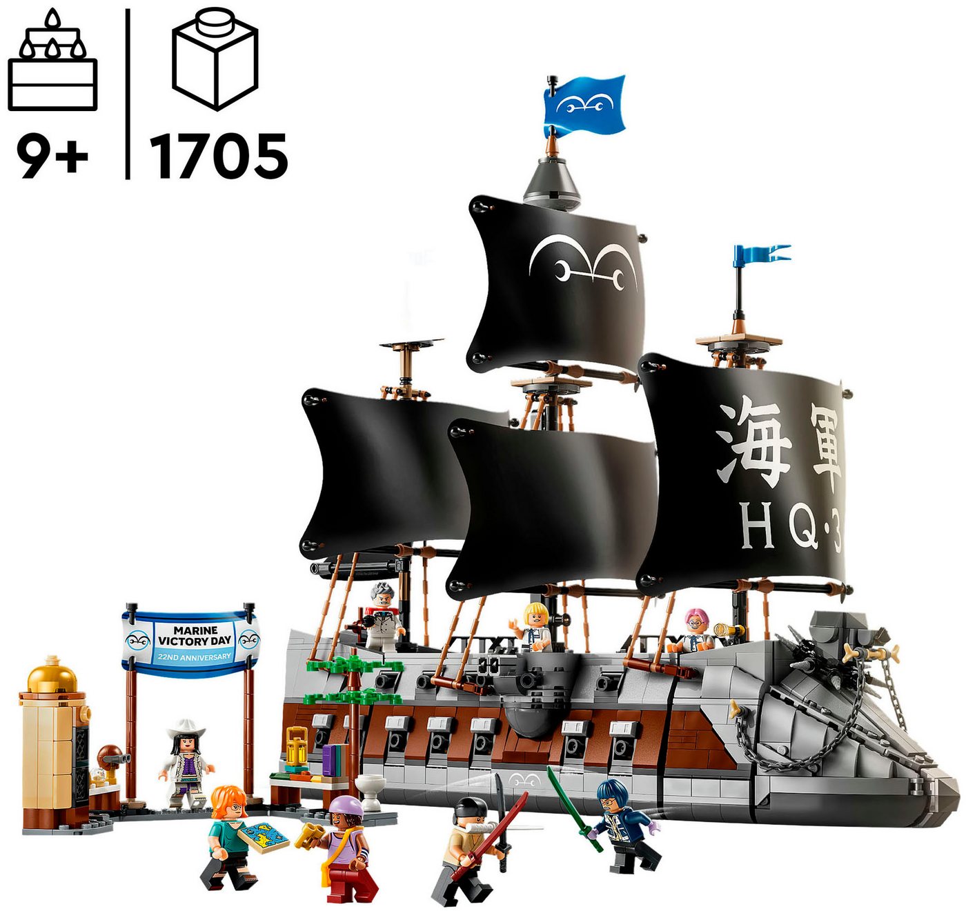 LEGO® Garps Marineschlachtschiff (75646), LEGO ONE PIECE Konstruktionsspielsteine, (1705 St), Made in Europe – Bild 3 von 5