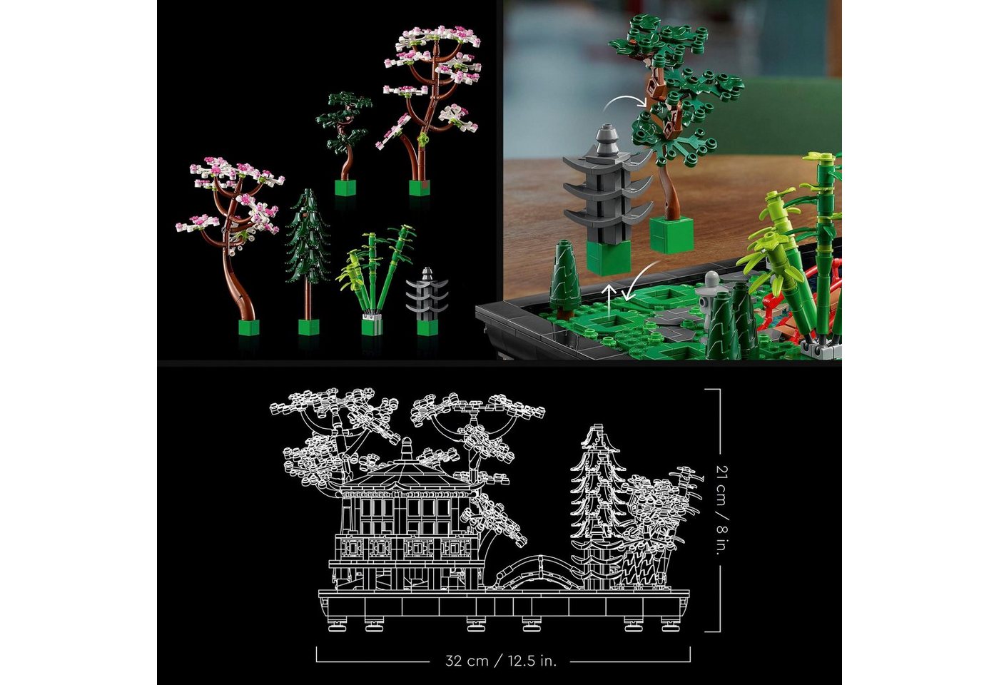 LEGO® Garten der Stille (10315), LEGO Icons Konstruktionsspielsteine, (1363 St), Made in Europe – Bild 4 von 5