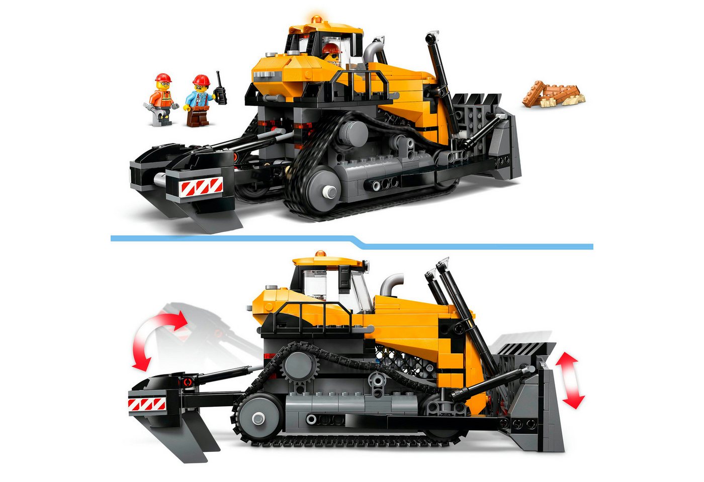 LEGO® Gelber Bulldozer (60466), LEGO City Konstruktionsspielsteine, (682 St), Made in Europe – Bild 4 von 5
