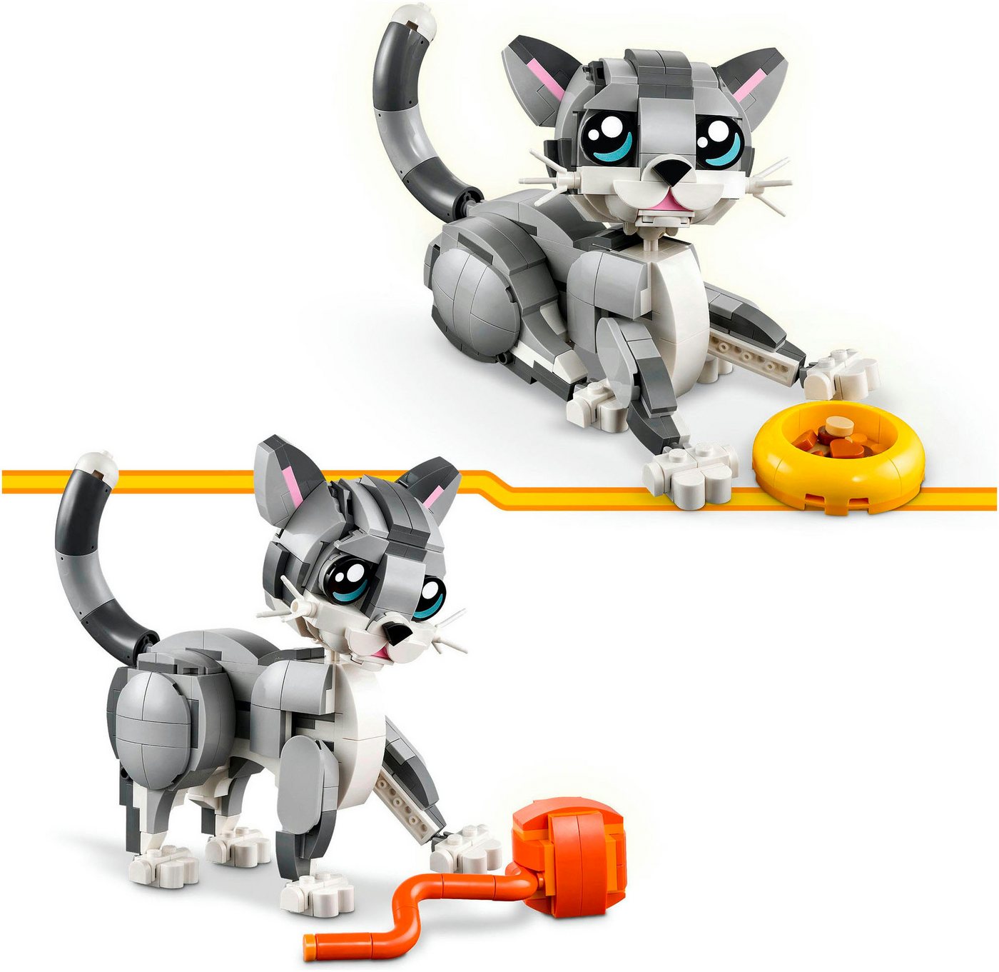 LEGO® Graue Katze (31163), LEGO Creator Konstruktionsspielsteine, (407 St), Made in Europe – Bild 4 von 5