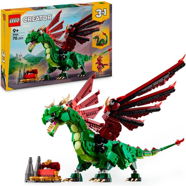 LEGO® Grüner Drache (31161), LEGO Creator Konstruktionsspielsteine, (715 St), Made in Europe