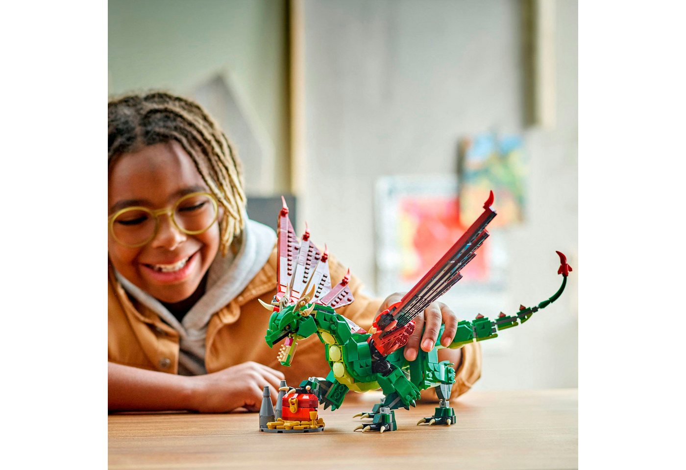 LEGO® Grüner Drache (31161), LEGO Creator Konstruktionsspielsteine, (715 St), Made in Europe – Bild 2 von 5
