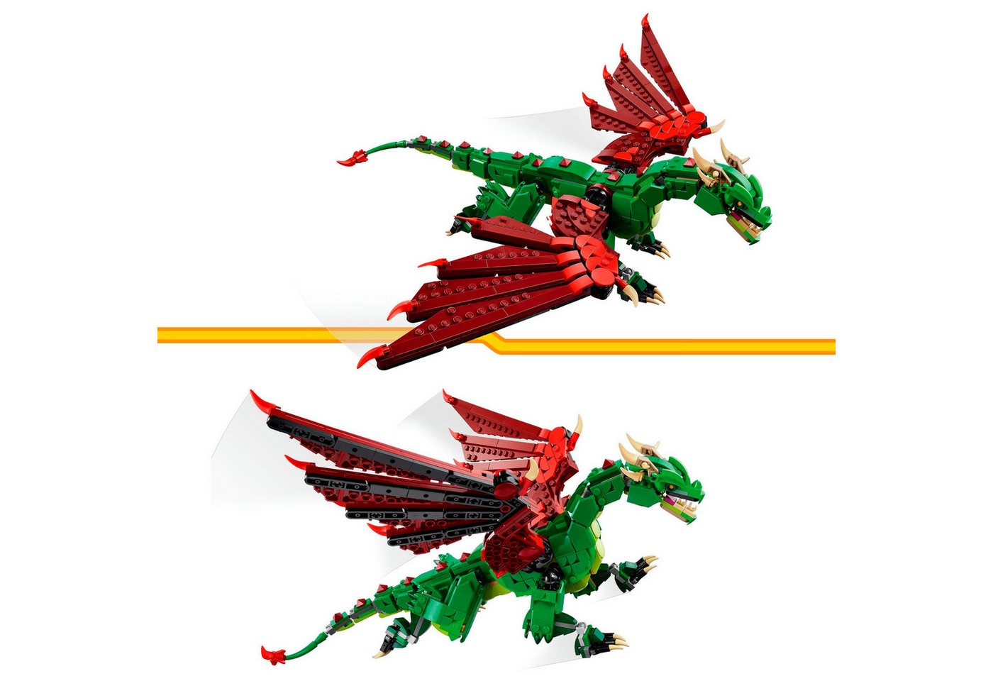LEGO® Grüner Drache (31161), LEGO Creator Konstruktionsspielsteine, (715 St), Made in Europe – Bild 4 von 5