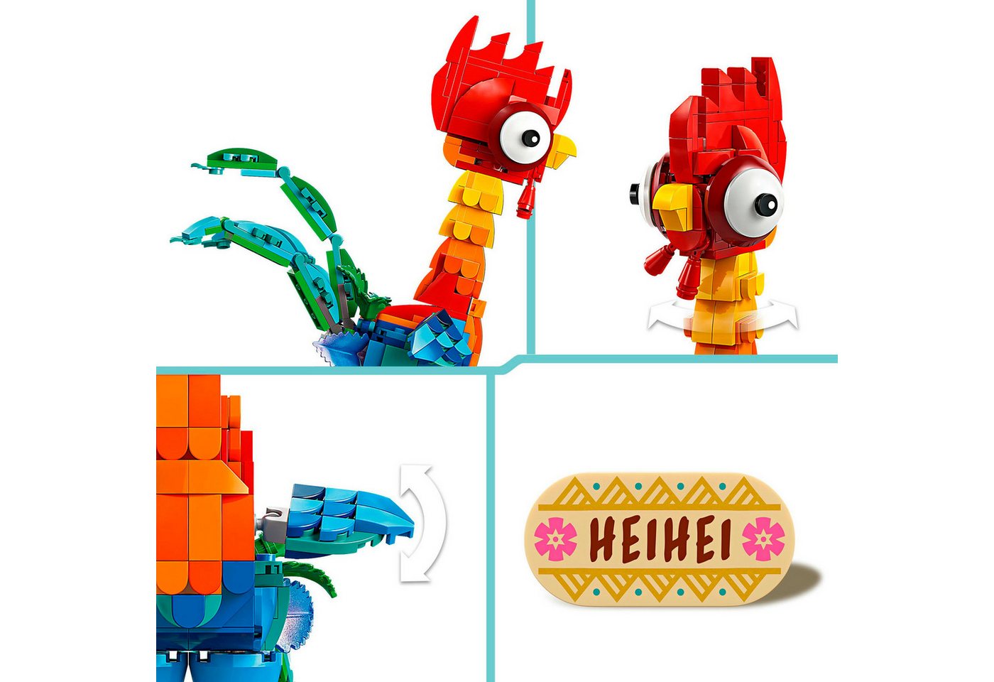 LEGO® Heihei (43272), LEGO Disney Princess Konstruktionsspielsteine, (566 St), Made in Europe – Bild 5 von 5