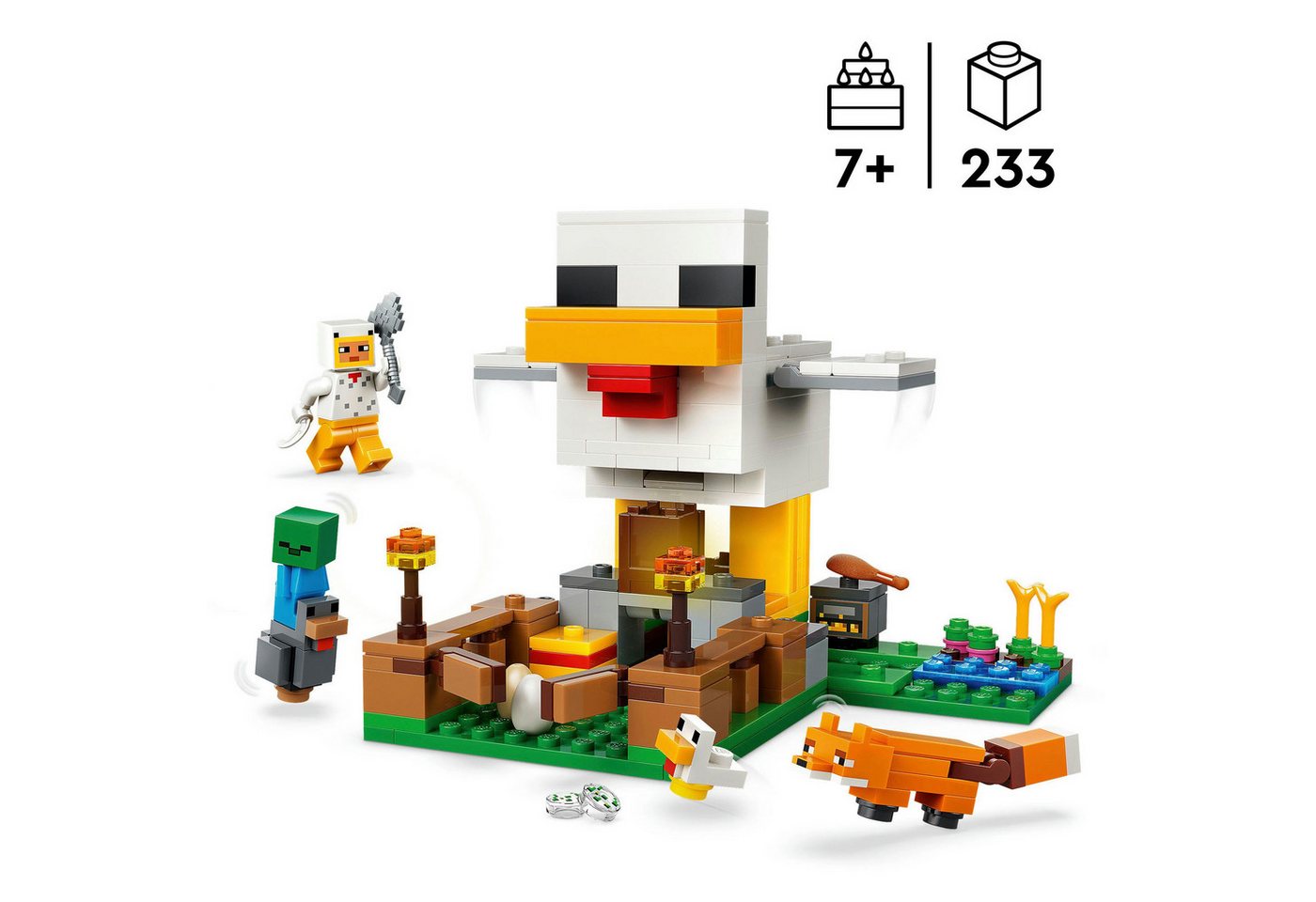 LEGO® Hühnerfarm (21585), LEGO Minecraft Konstruktionsspielsteine, (233 St), Made in Europe – Bild 3 von 5